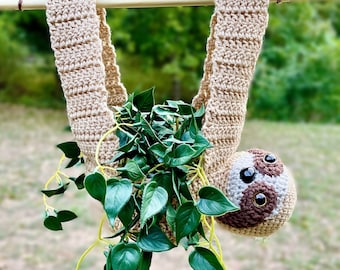 Sloth Hanging Plant Holder - Crochet Pattern