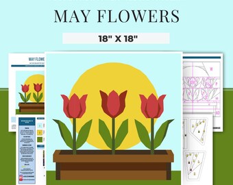 FPP - "May Flowers" - Foundation Paper Piece Pattern