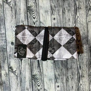Tarot Card Pouch - Black and Gray Diamonds