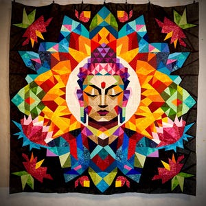 FPP - Let Go and Flow - Quilt Buddha - Modello pezzo di carta di fondazione