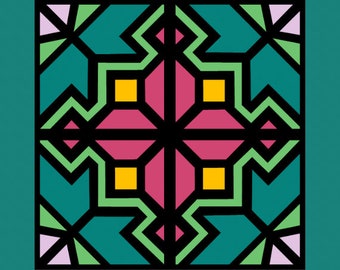 FPP - Stained Glass Mosaic 5 Quilt Block