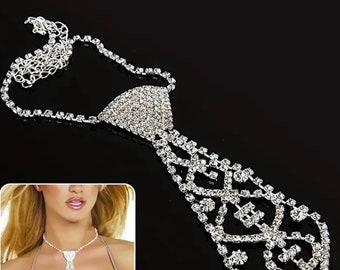 Rhinestone Jewelry Necklace Bow Tie Elegant Fancy Jewelry