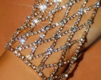 Jewelry rhinestone glove bracelet, formal or casual, nice gift…