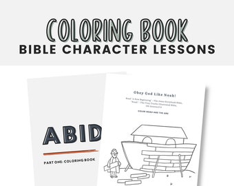 Bible Coloring Book + Bible Study | Preschool Bible Character Lessons | Preschool Bile Curriculum