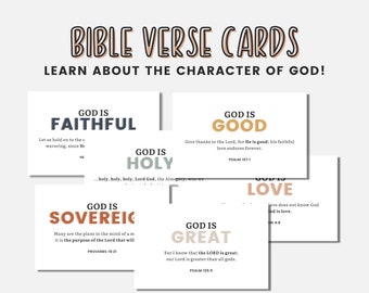 God is Bible Verse Cards | Modern Kids Scripture Memory Cards | Printable Children's Bible Study