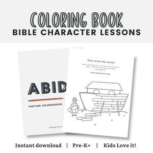 Bible Coloring Book + Bible Study | Preschool Bible Character Lessons | Preschool Bile Curriculum