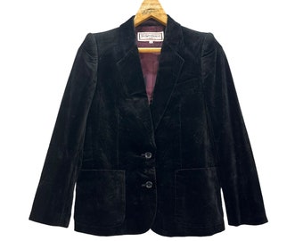Vintage YVES SAINT LAURENT Velvet Suit Jacket / Blazers Size L / Exlusive Designer Luxury Fashion Formal Jacket #8681-020