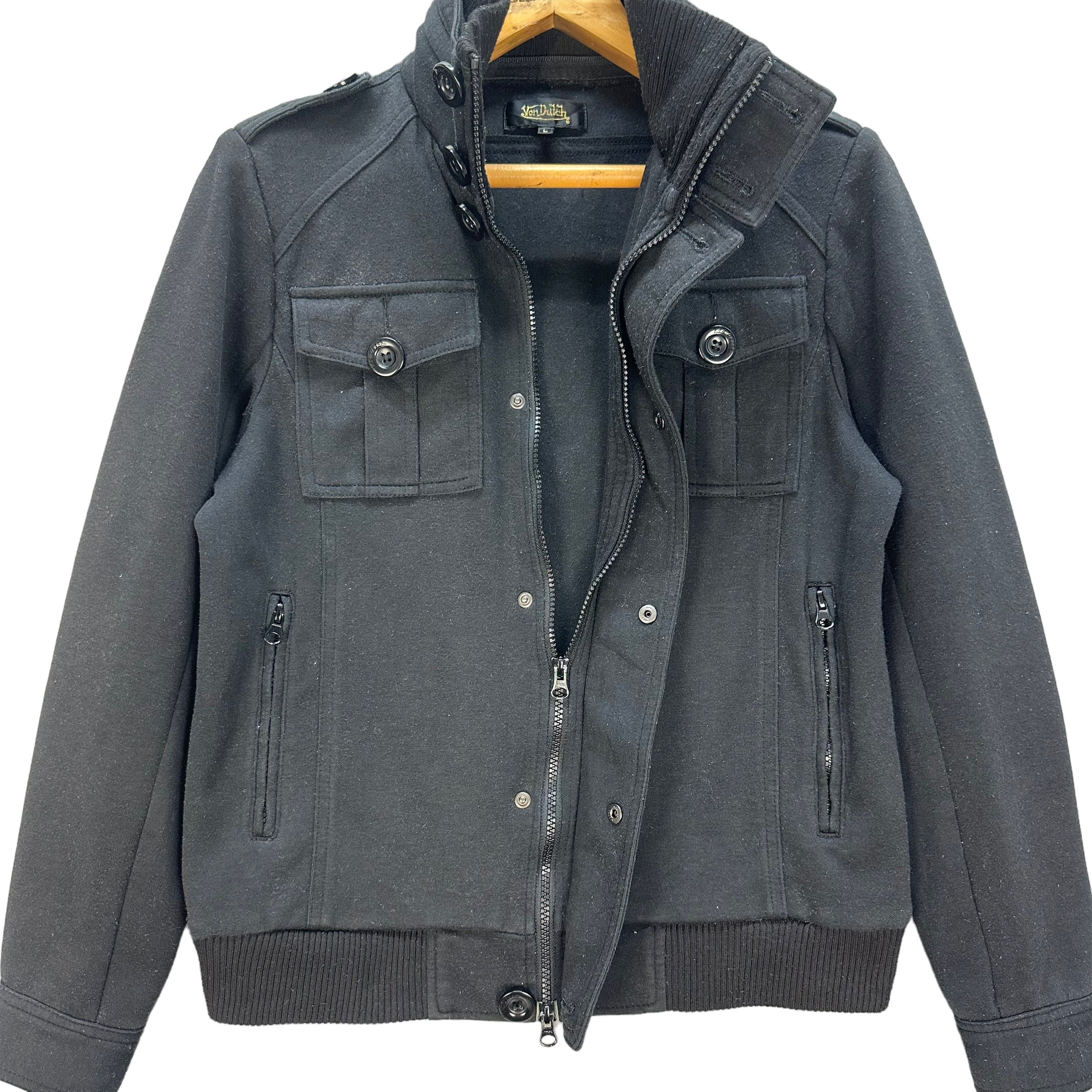 Buy Vintage VON DUTCH Wool Jacket / Button Zipper Jacket