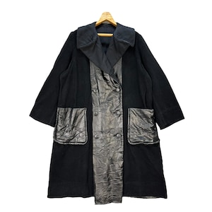 Yohji Yamamoto Y&#39;s Reversible Wool Rayon Long Coat Autumn Winter Double Breasted Shawl Collar Overcoat Avant Garde #A1-0020