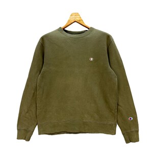 Vintage Champion Olive Green Crewneck Sweatshirts Size L #A2-0038