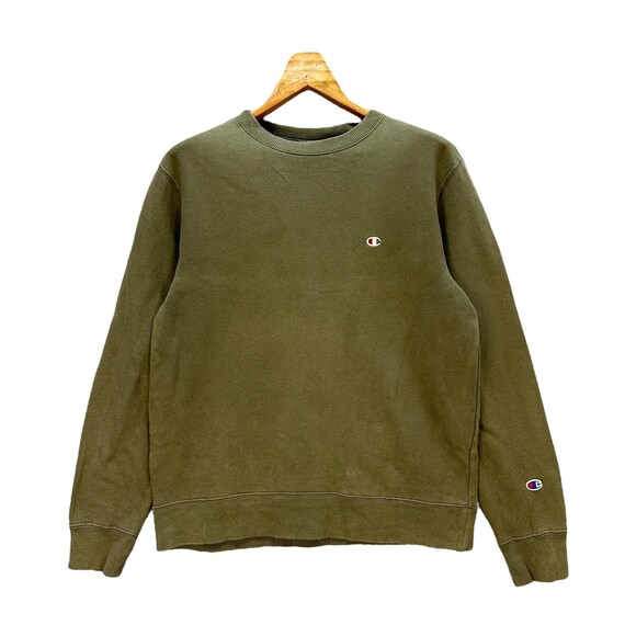 Vintage Champion Olive Green Crewneck Sweatshirts Size L A2 0038 Etsy Australia