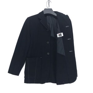 Vintage 90&#39;s ISSEY MIYAKE Iconic Label Wool Casual Jacket Size M Tsumori Chisato Exclusive Luxury Fashion Designer Formal Jacket #1946-85