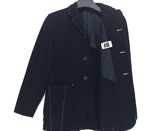 Vintage 90&#39;s ISSEY MIYAKE Iconic Label Wool Casual Jacket Size M Tsumori Chisato Exclusive Luxury Fashion Designer Formal Jacket #1946-85