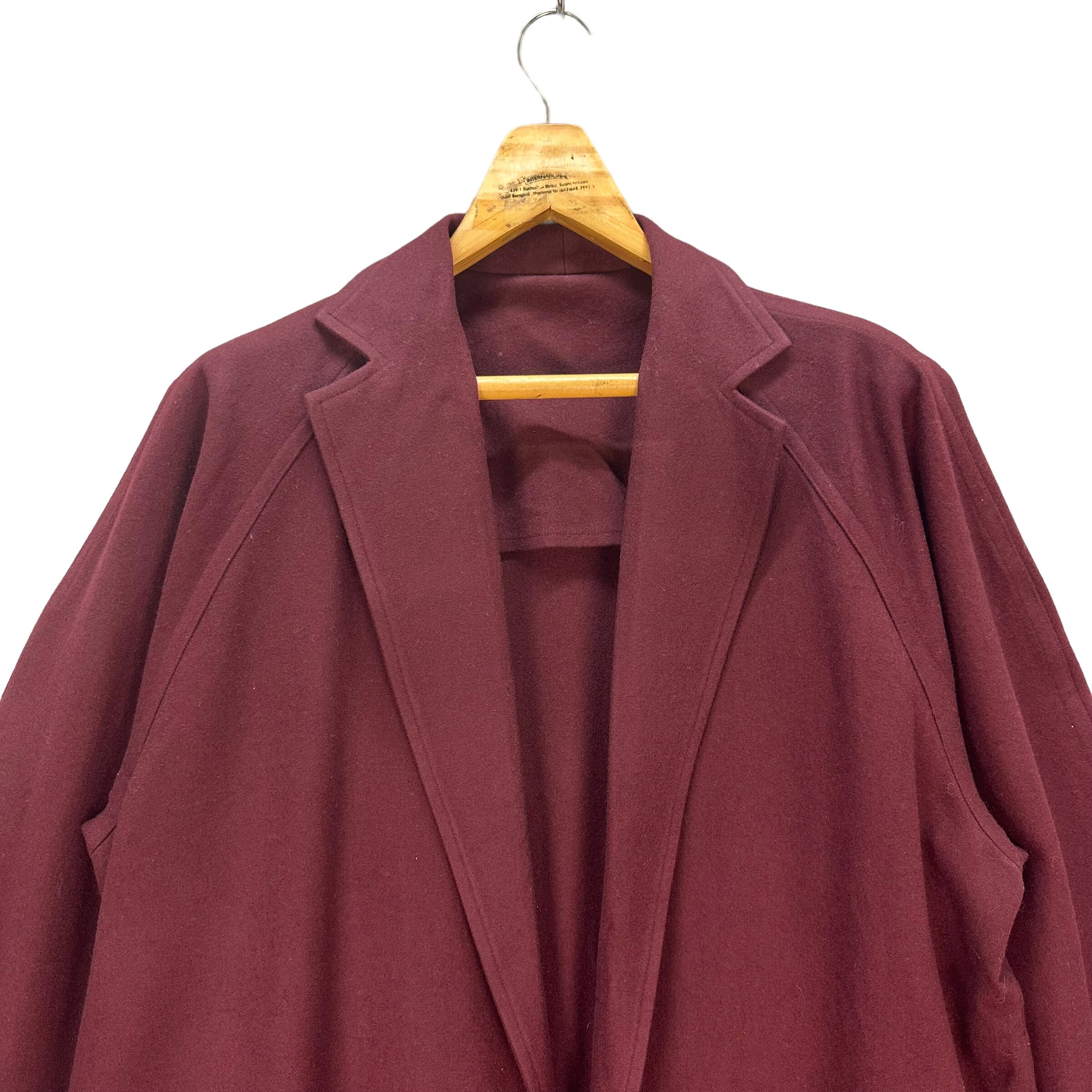 ジャケット・アウター Y's archive 17aw super long coat Vintage Y's Made in Japan YOHJI YAMAMOTO Button Less Wool Maroon
