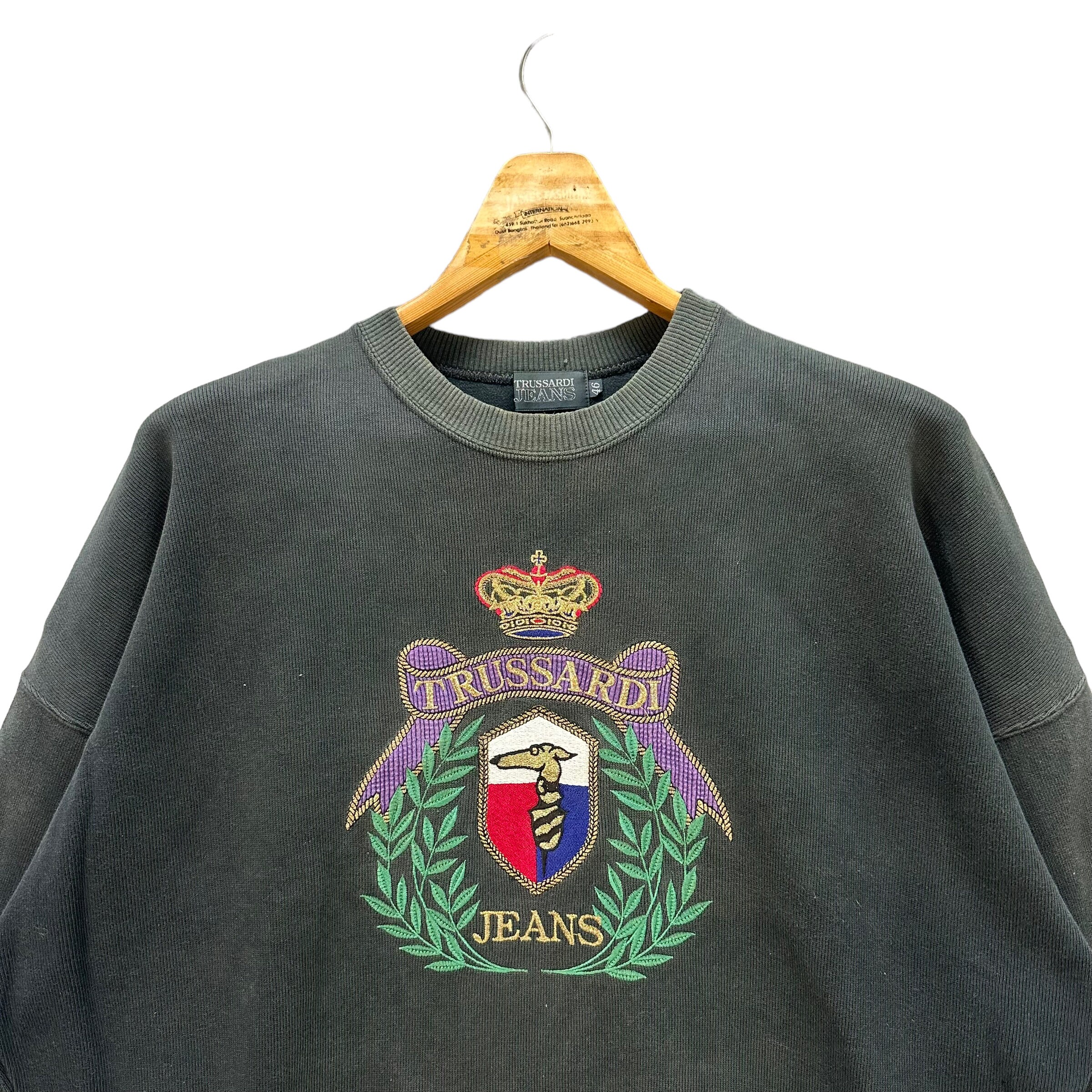 80s TRUSSARDI vintage sweat shirt トラサルディ Vintage Trussardi Sweatshirt,pullover Swestshirt,gift