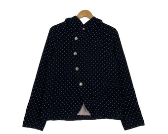 Vintage FRAPBOIS Issey Miyake Asymmetrical Button Hoodie Jacket Polka Dot Size 2 Casual Outfits Designer Avant Garde Fashion #1112-C51