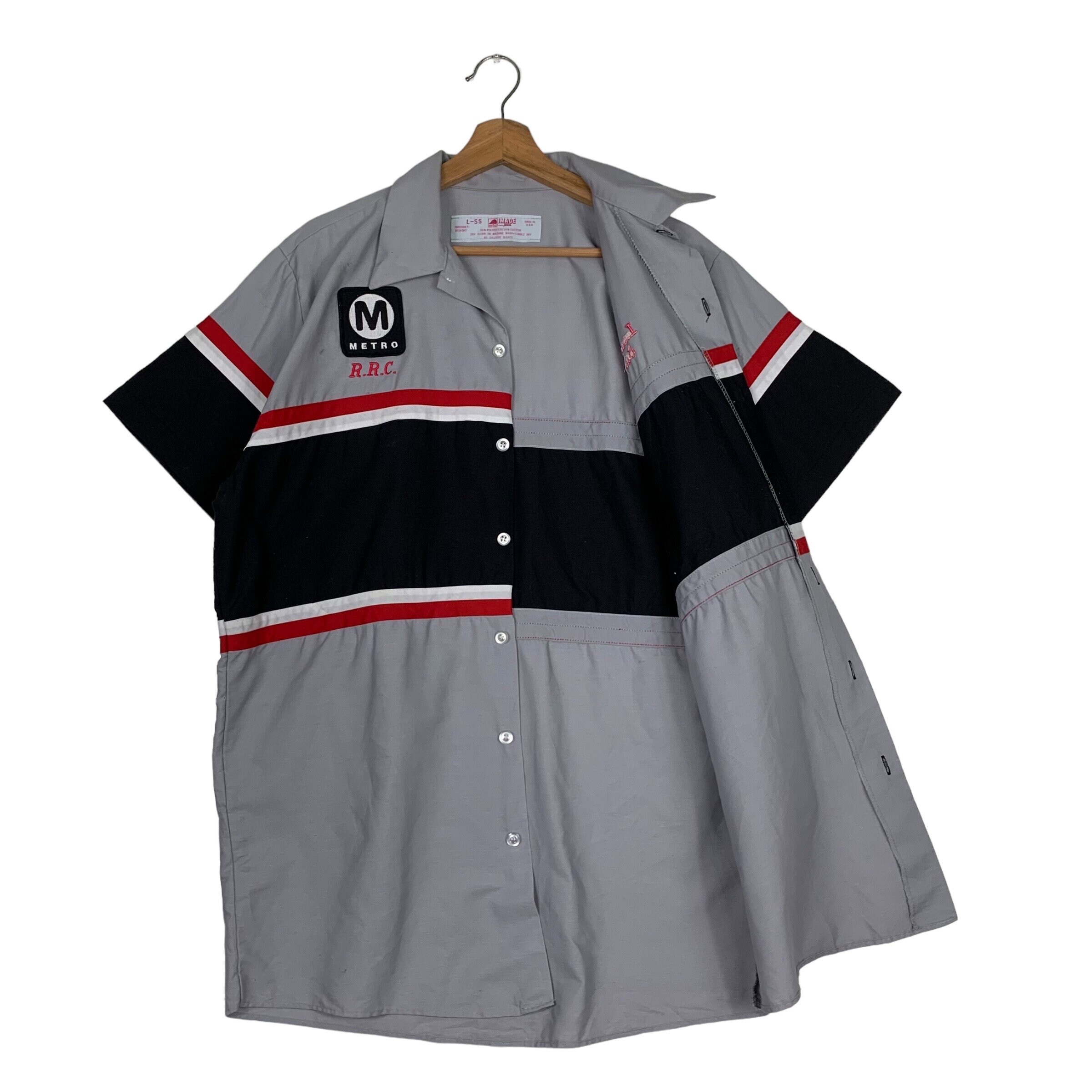 Vintage RED KAP Made in Usa Colorblock Work Shirt Size L