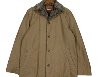 Vintage LEVIS Fur Collar Work Jacket Size L #0036-C3