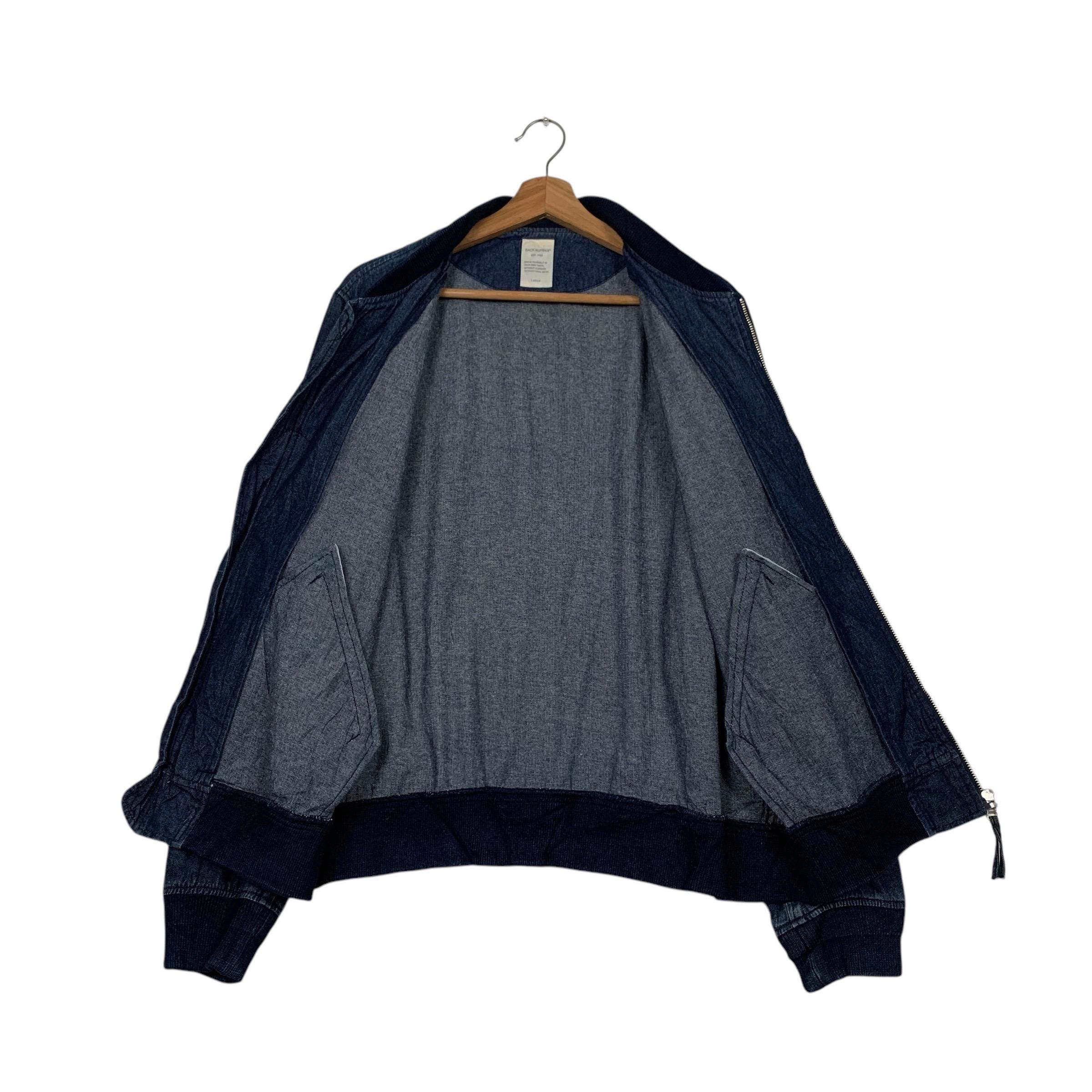 Japanese Brand BACK NUMBER Denim Bomber Jacket Men's Size L Jean