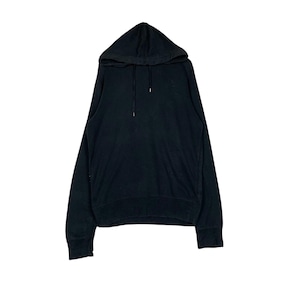DIESEL All Black Big Logo Pullover Hoodies Sweatshirt Men's Size L #1485-C67