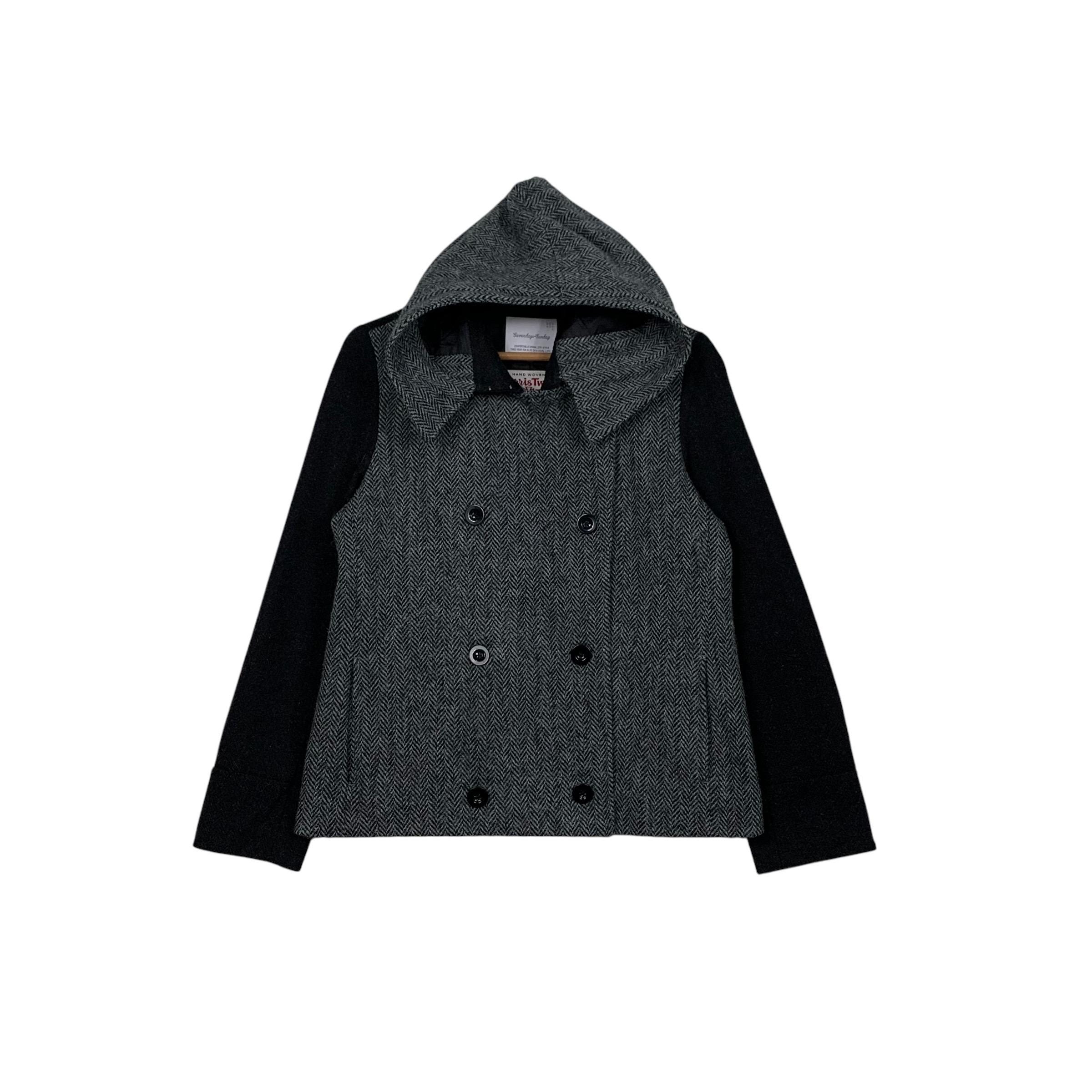 SEVENDAYS SUNDAY × ハリスツイード ダブルブレスト フード付きコート
