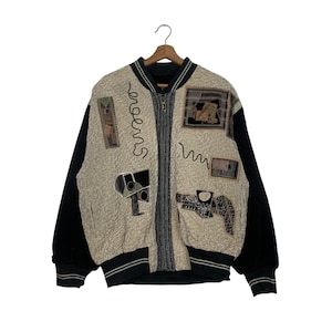 Vintage JYE SHIUN Art Design Bomber Jacket Men&#39;s Size 46 Japanese Brand #1794-C15