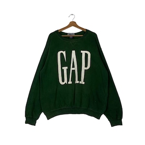 Vintage 90’s GAP Big Logo Green Sweatshirt Men&#39;s Size L Crewneck Sweatshirt #1342-C61