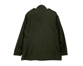 Vintage Olive Green Army Military Field Jacket Size L #2304-C102