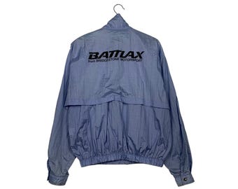 Giacca leggera in nylon vintage anni '90 BRIDGESTONE BATTLAX Motorsport con grande logo, taglia M #2583-C117