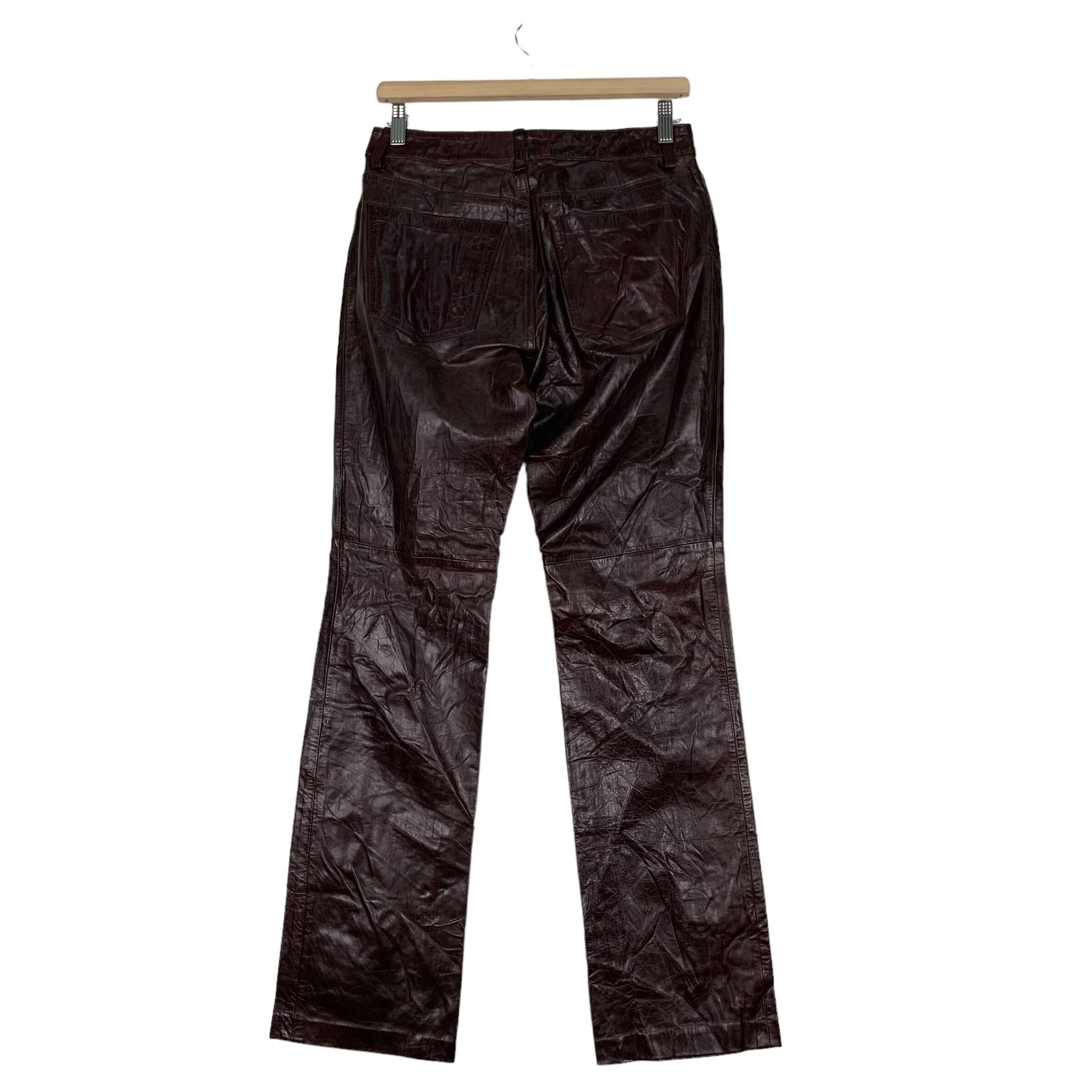 Cbrumes vintage bootcut leather pants