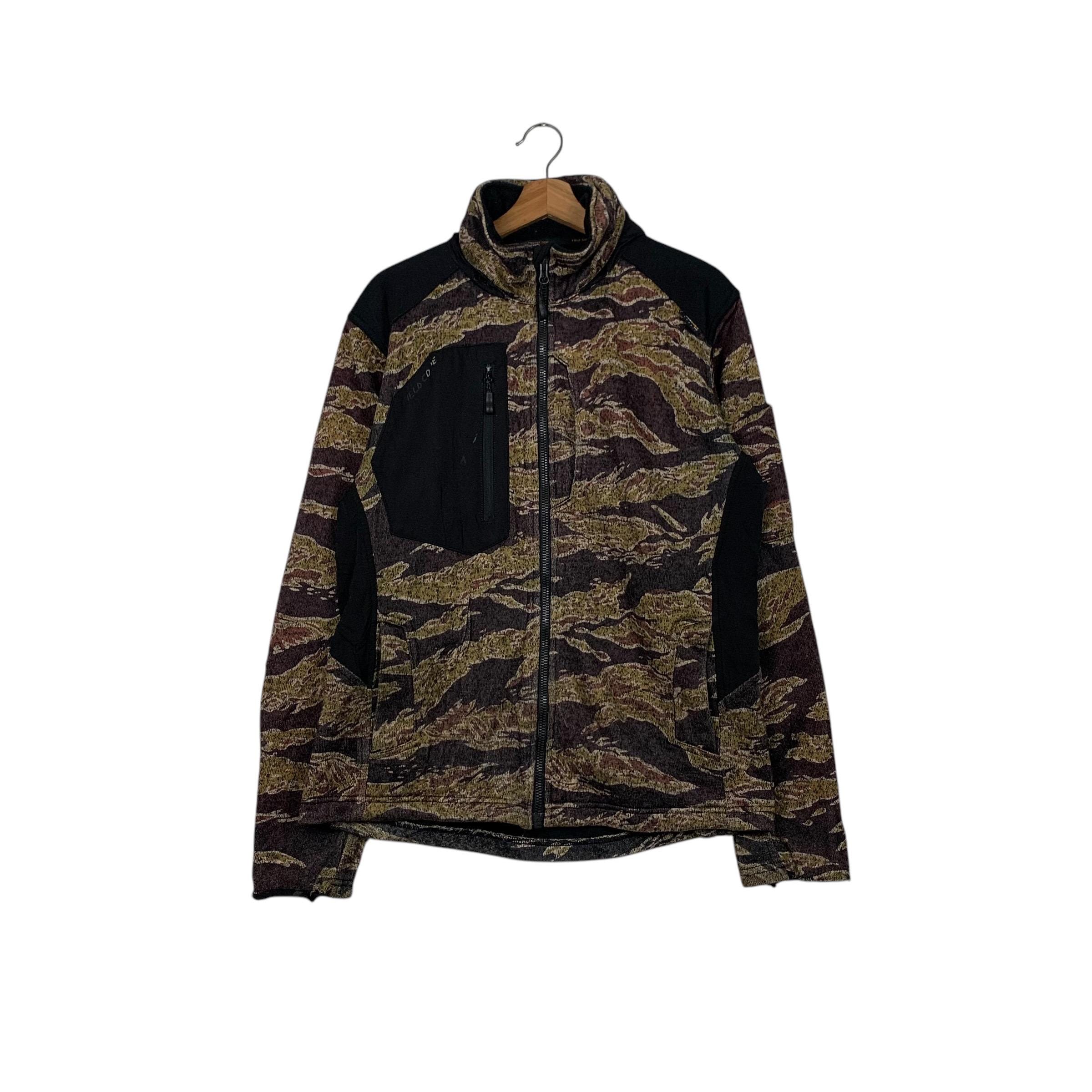 FIELD CORE Cordura Fabric Brown Camo Hooded Jacket Men's Size L