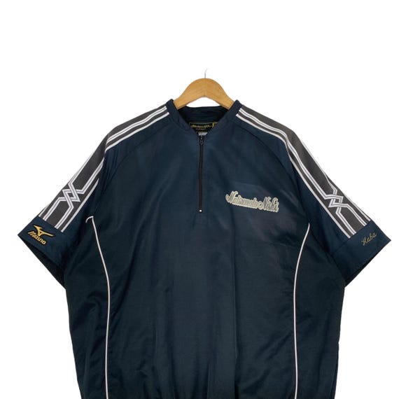 Maglia da baseball vintage MIZUNO a maniche corte nera da uomo