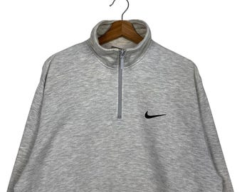Vintage 90's NIKE Silver Tag Embroidery Small Logo Half Zip