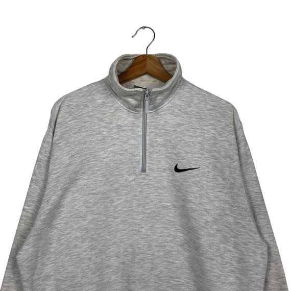 Vintage 90er Jahre NIKE Silver Tag Stickerei kleines Logo Half Zip