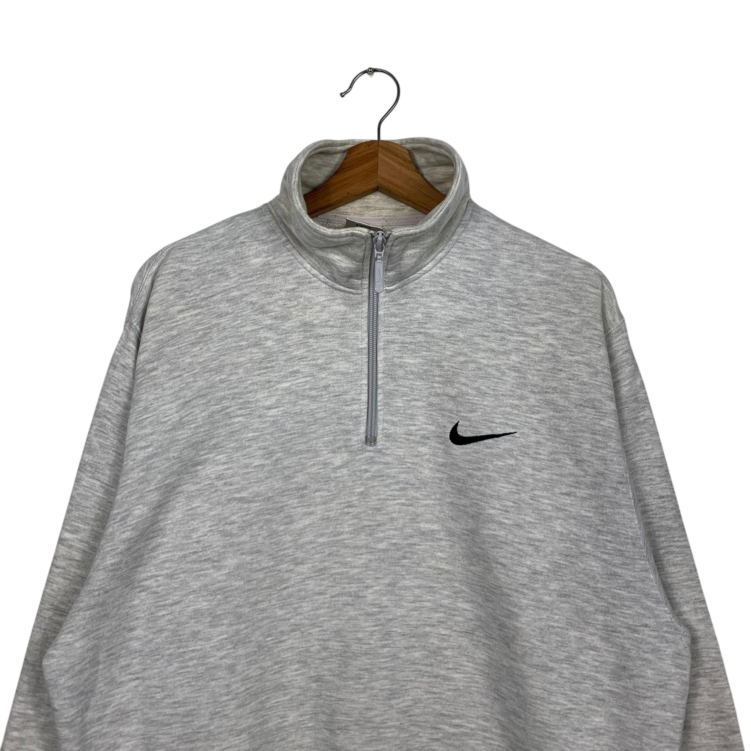 Vintage 90's NIKE Silver Tag Embroidery Small Logo Half Zip