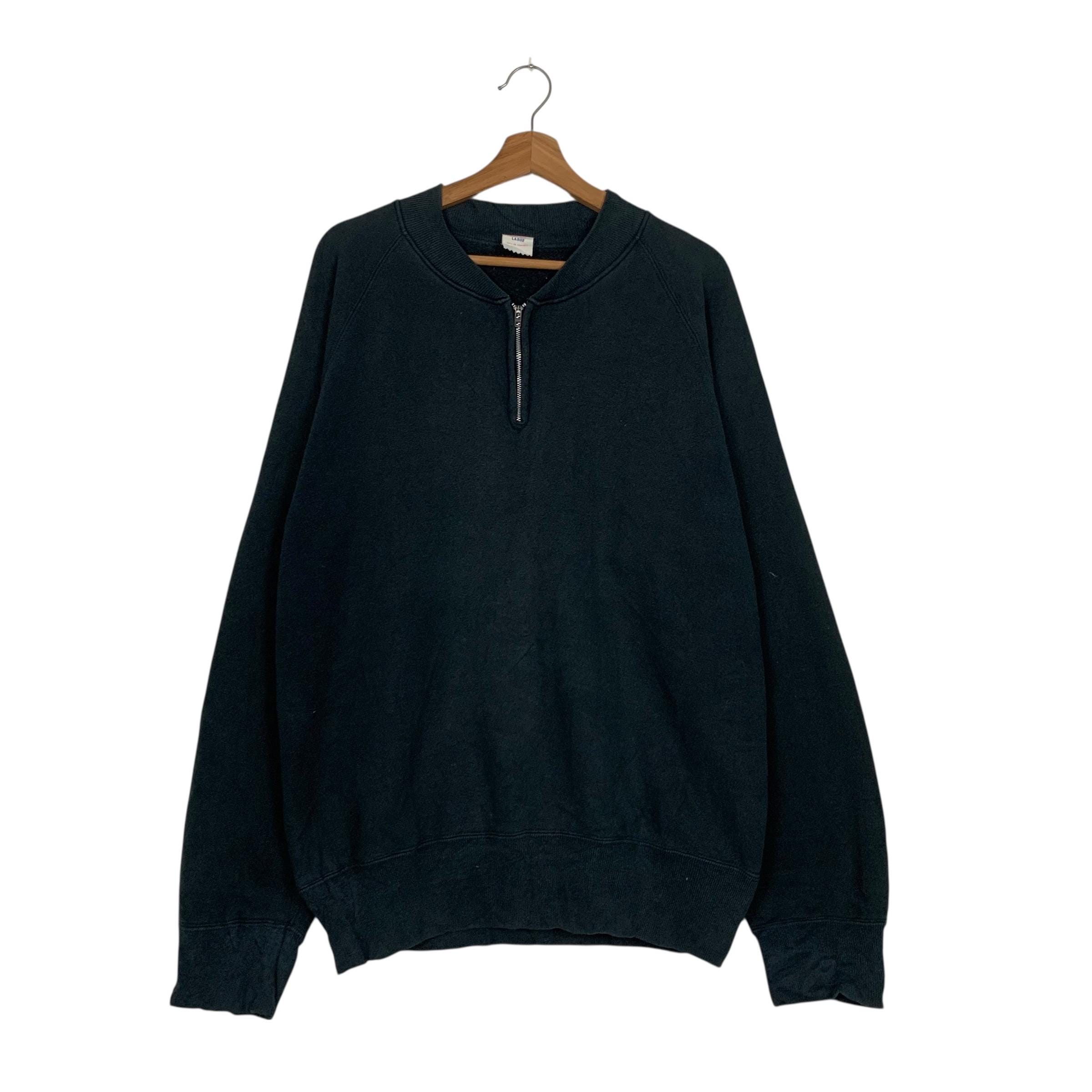 Vintage 90's CHESWICK Half Zip Plain Sweatshirt Size L Sugar Cane