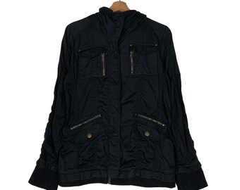 Vintage VON DUTCH Multipocket Hooded Light Jacket Size L Japanese Brand Streetwear #0926-C41
