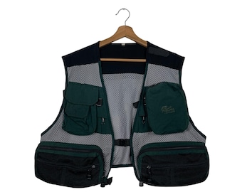 Vintage 90's CLIMA BALZER Multipocket Utility Mesh Vest Size L #2655-C119