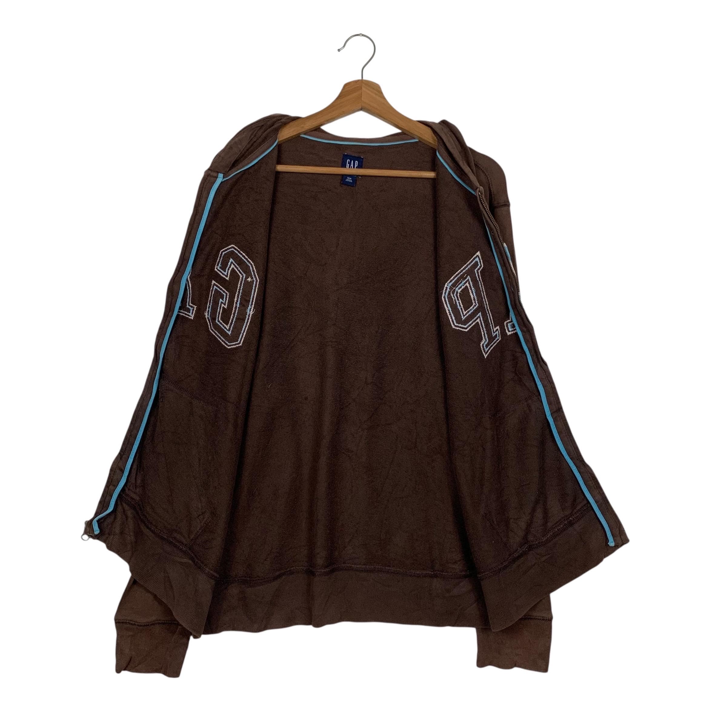 Y2k Vintage GAP Embroidered Spellout Big Logo Zipper Hooded