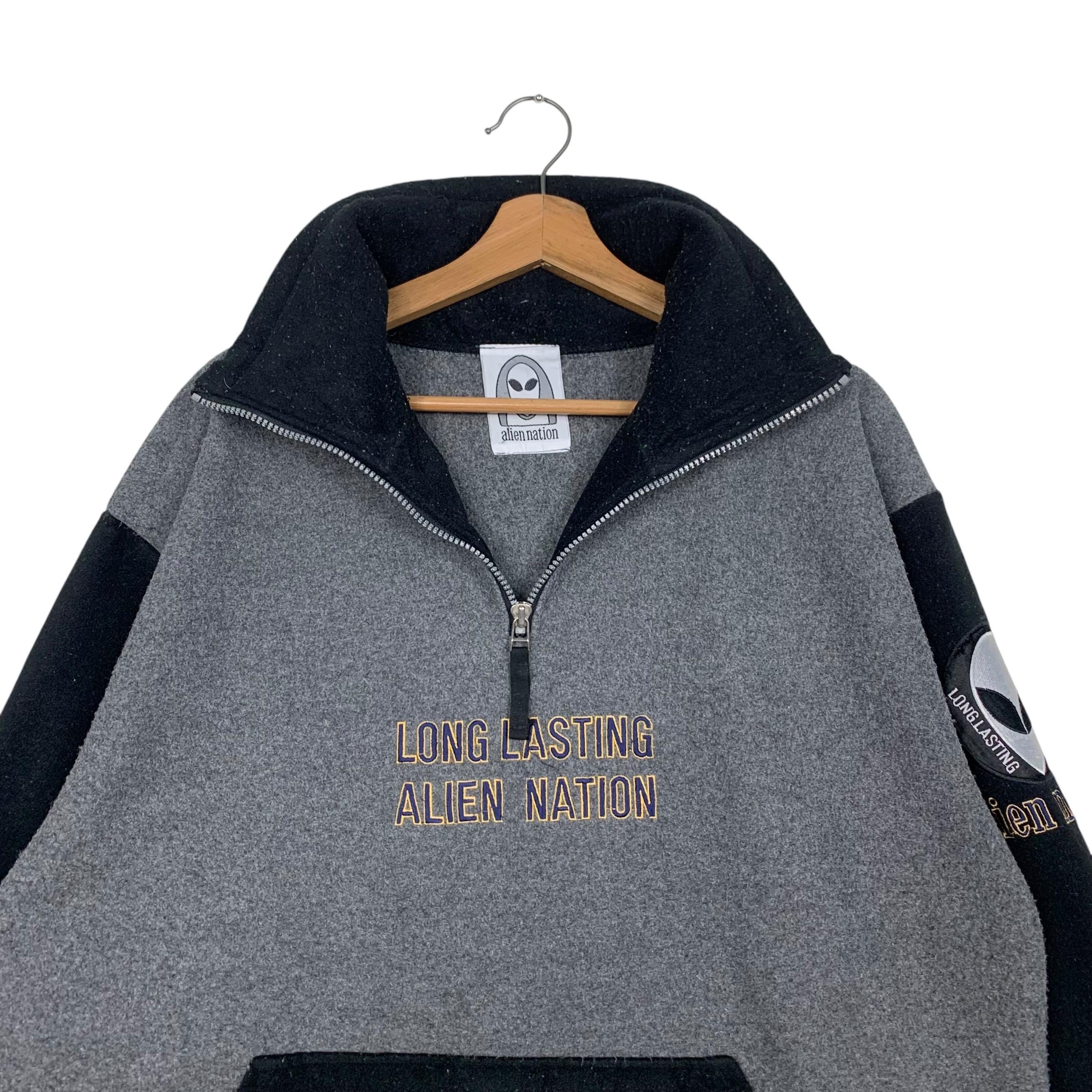 Vintage 90's ALIEN NATION Embroidered Logo Half Zip Pullover