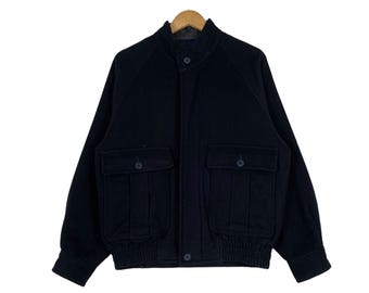 Vintage Members Only Harrington Black Jacket Small 90s Members