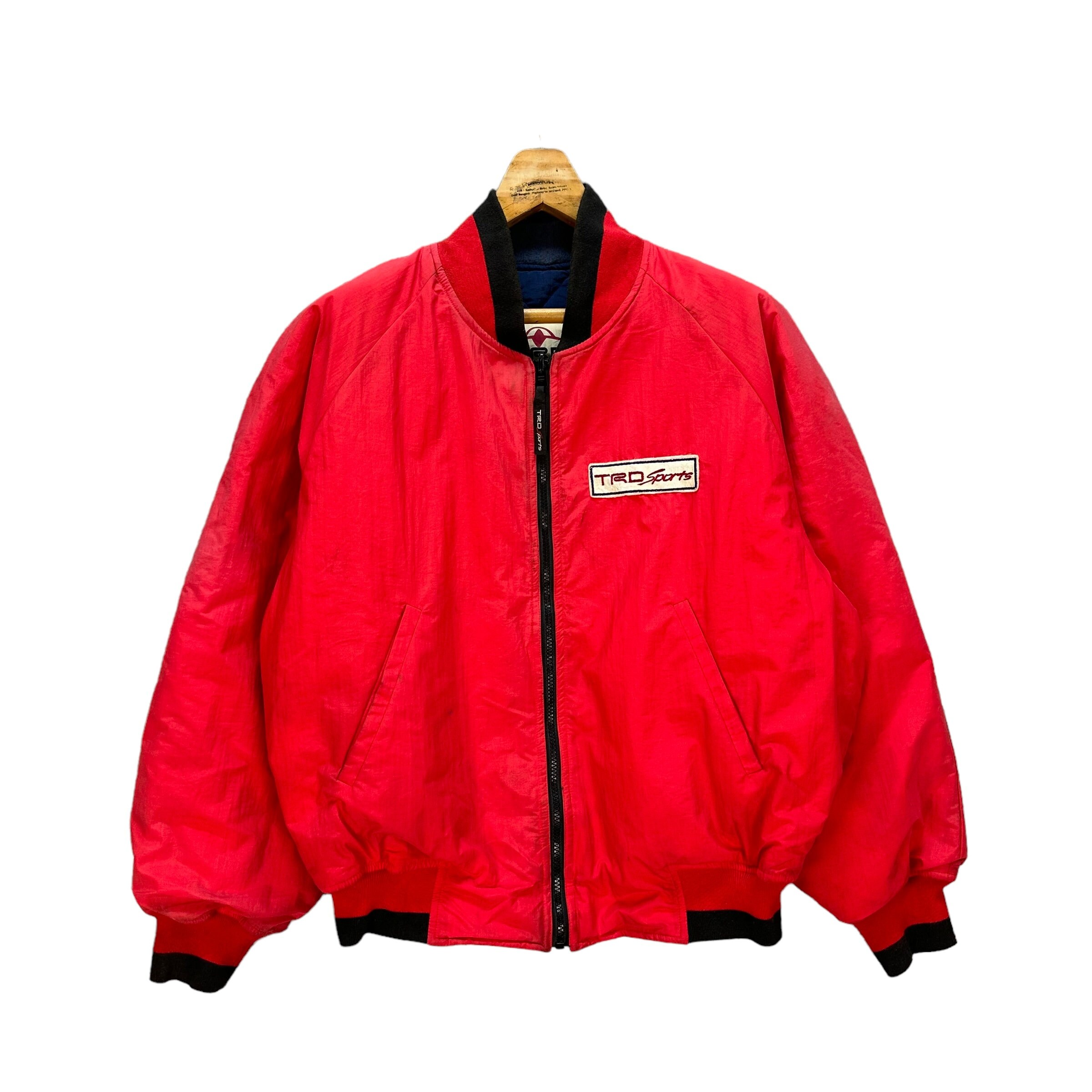 Vintage 90's TRD SPORTS Big Logo Reversible Red Jacket Size L JDM