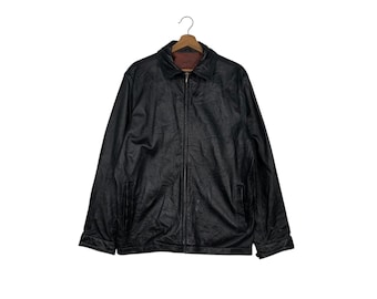 Chaqueta vintage de piel de oveja GENEROUS, talla L, marca japonesa, ropa informal #2567-C116