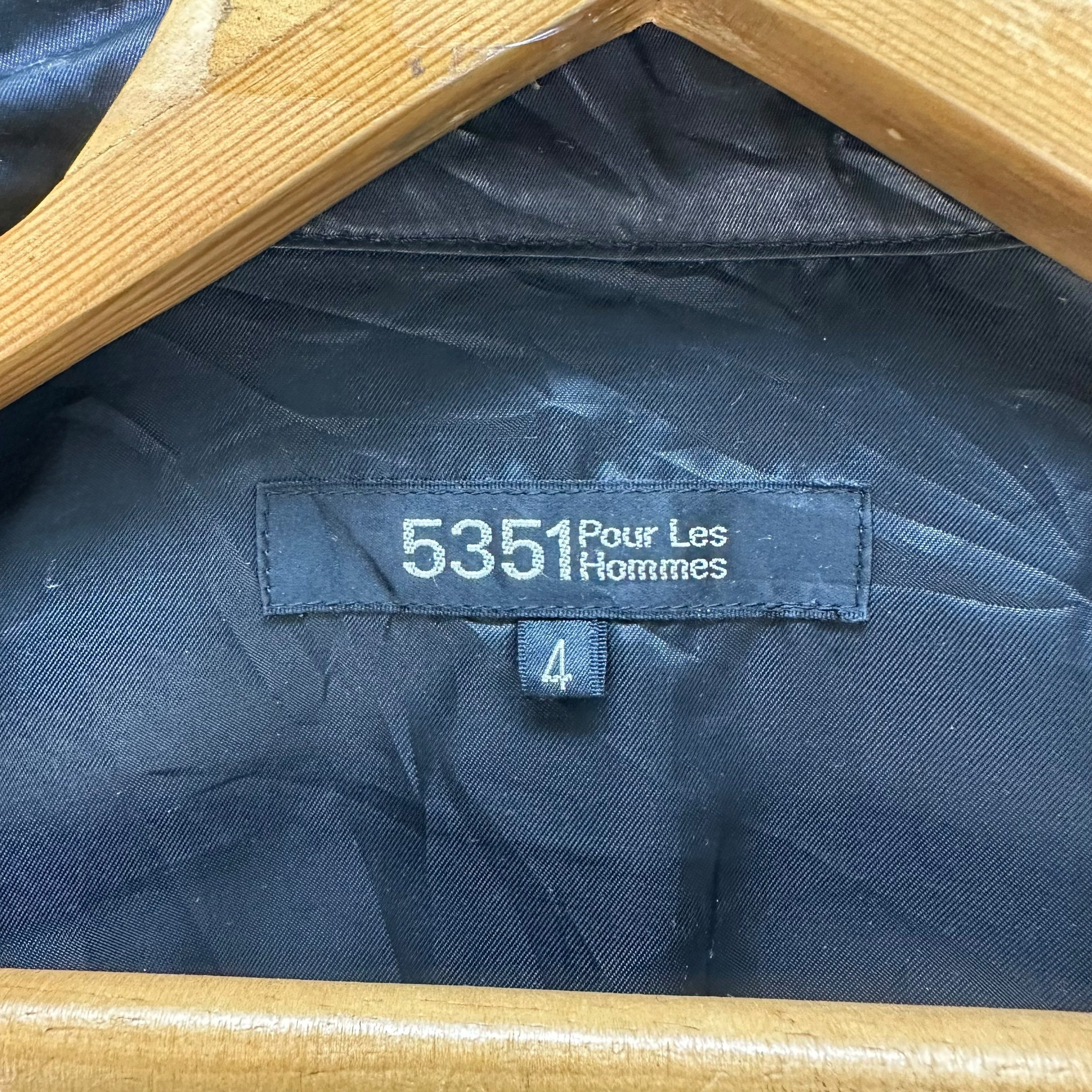 Vintage 5351 Pour Les Hommes Black Leather Jacket Size 4 Vintage 5351 Pour Les Hommes Black Leather Jacket Size 4