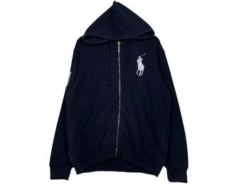 Vintage Polo Ralph Lauren Hoodie Zipper Embroidered Sweatshirt - Etsy
