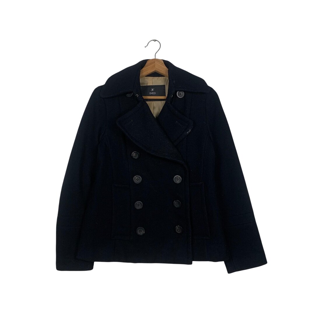 Vintage INED Double Breasted Wool Coat Women's Size S Double