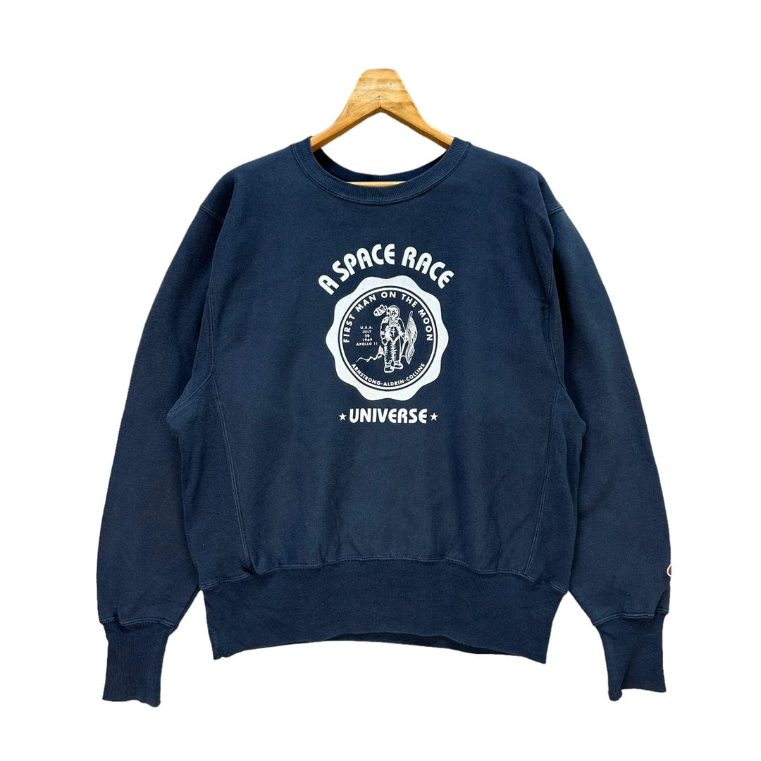 Vintage CHAMPION Reverse Weave A Space Race Universe Big Logo Crewneck ...