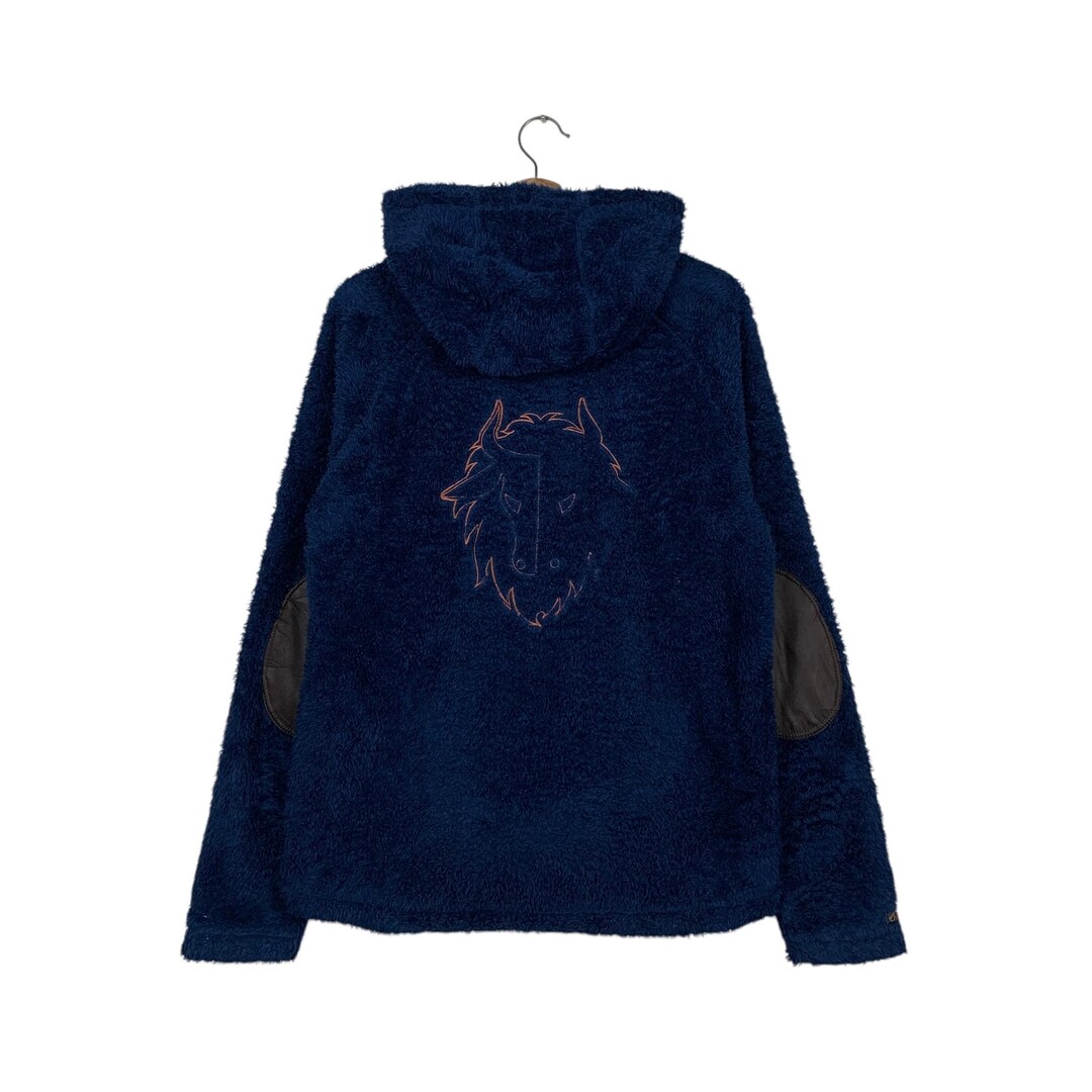 BLACK YAK Mountain Fleece Big Logo Blue Fleece Zipper Hoodie