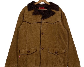 LEVIS Red Tab Sherpa Corduroy Jacket Size L Workers Workwear Warm Jacket Shearling Jacket #0022-C2
