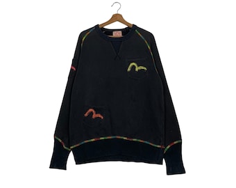 EVISU Colorful Daicock Logo Crewneck Sweatshirts Size 42/M Japanese Brand #2222-C98
